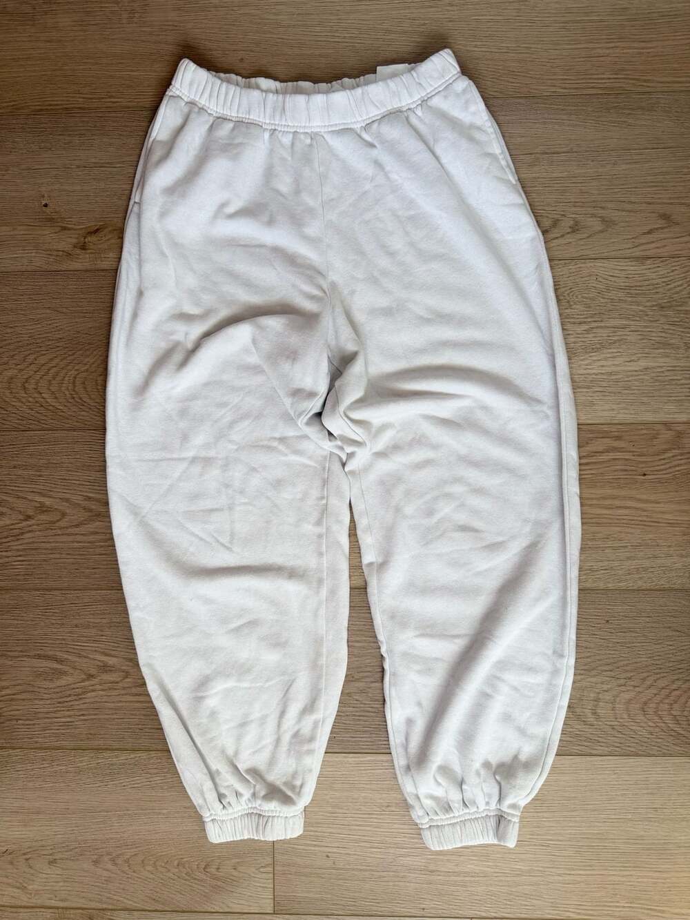 Divided By H&M White Basic Cuffed Sweatpants
